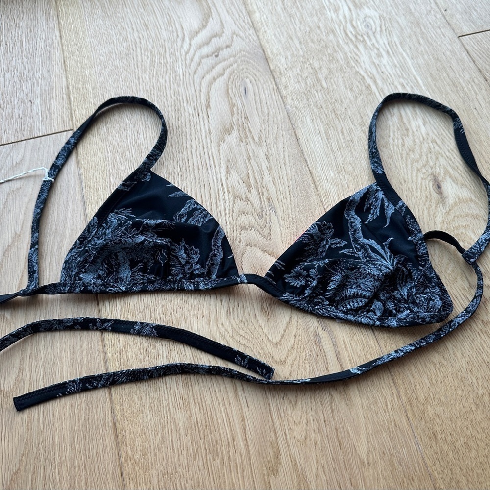 WOLFORD TRIANGLE ANTOINETTE ICONIC  BLACK BIKINI TOP - XS